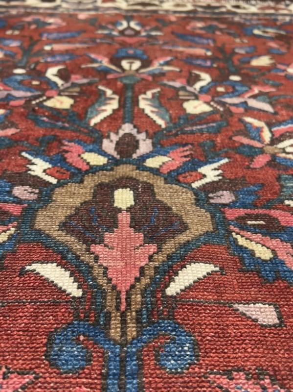 1920 Antique Hand Knotted Vintage Village Floral Area Rug Vegetable Dye 4’x6’4 gallery
