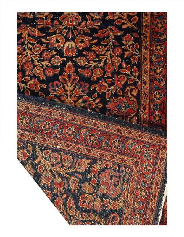 Navy Antique Sarouk Rug 2'2"x 4' gallery