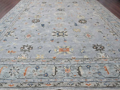 14’0″ x 17’9″ Extra Soft Wool, Angora Original Oushak Collection, Gray Color Rug