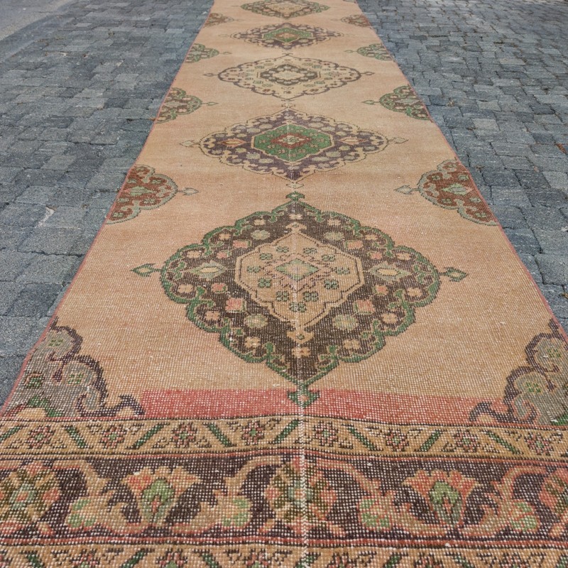 3x13 Turkish kitchen rug 2.85 x 12.59 ft Vintage Handmade 87 x 384 cm Runner Rug gallery
