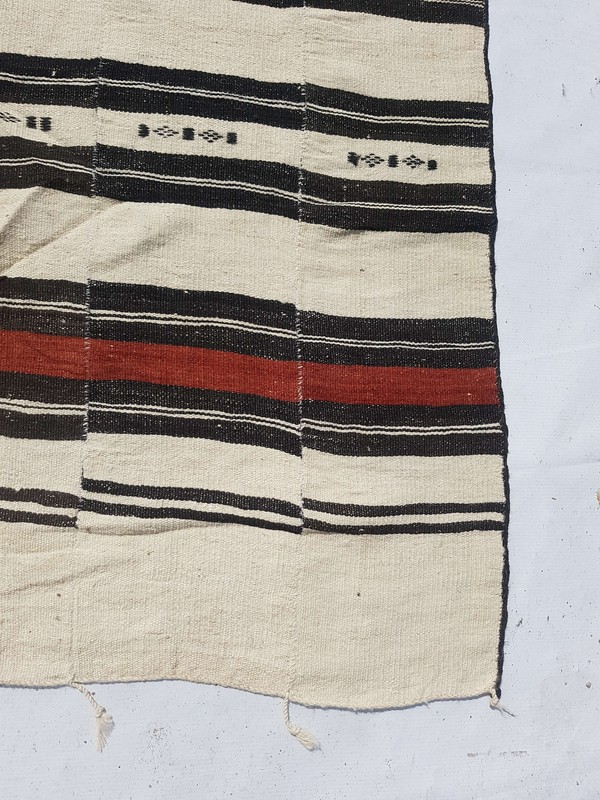 Vintage Handmade African Fulani Wool Kilim Rug Carpet 220x132 cm gallery