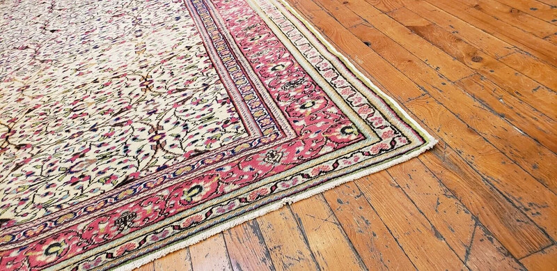 Fine Antique 1930-1940s Wool Pile Natural Dye Kayseri Bunyan Area Rug 4'10"×7'3" gallery