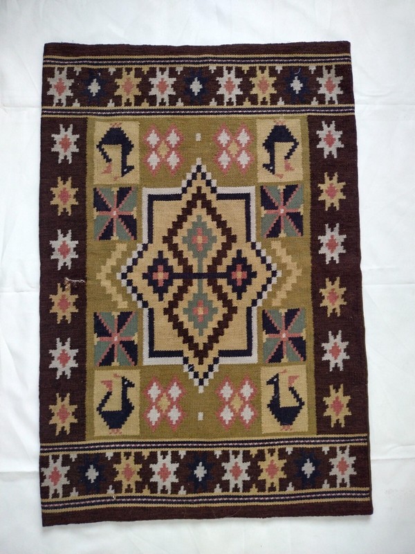 Vintage swedish skane Scandinavian rollakan rug flatweave handwoven 1019 gallery