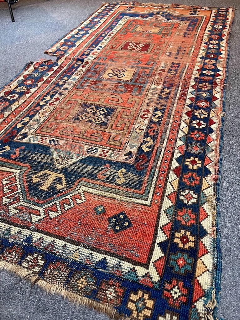ANTIQUE Caucasian Shirvan Rug, Size 3x6, Handwoven Vegetable Dyed Wool gallery