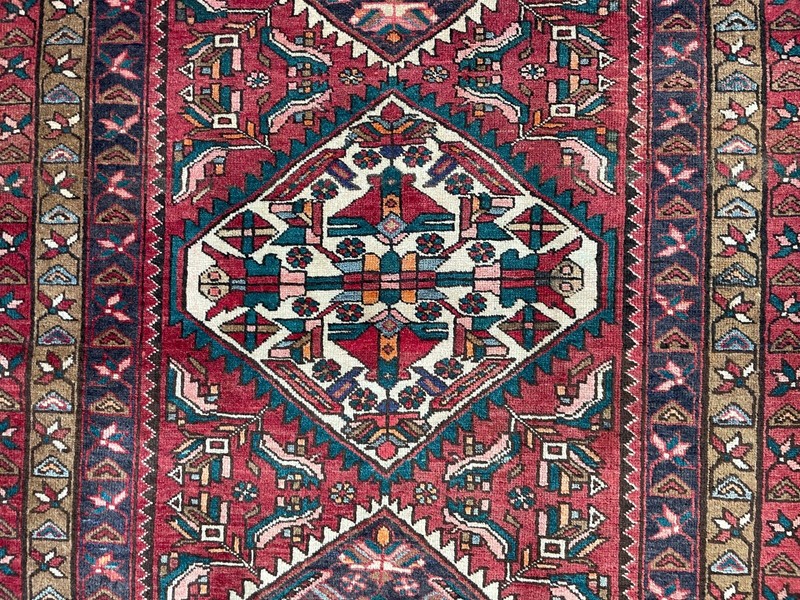 VINTAGE HERIZ RUNNER HAND MADE HALLWAY PERSIAN WOOL RUG CARPET 10'5" x 3'7" gallery