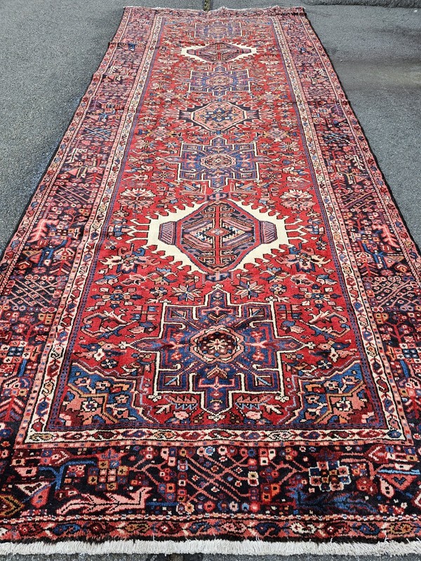 4.9 x 12.7 ANTIQUE CAUCASIAN HERIZ SERAPI KAZAK VINTAGE USHAK TRIBAL RUNNER gallery