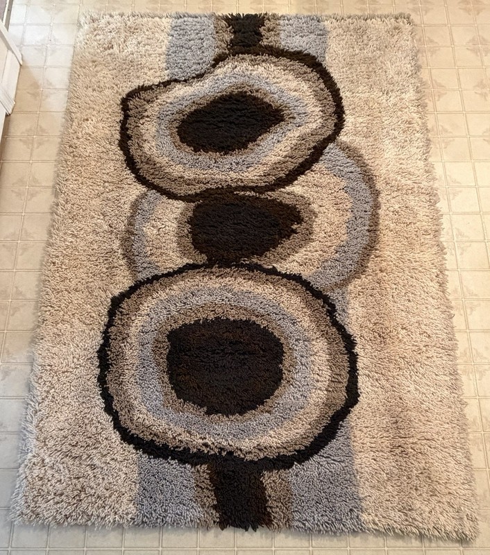 1970s Dania Taepper Era UNUSED Danish Ege Rya Deluxe Rug 4.7 x 6.7 Wool MCM gallery