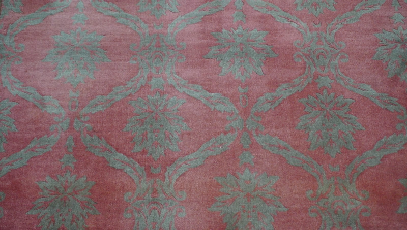 Chinese Hand Knotted Wool Peacocks Rose Pink Green Oriental Rug 7'x10' Excellent gallery