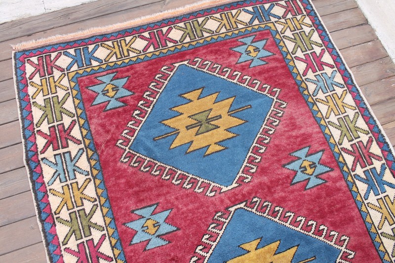 Turkish Rug 52''x87'' Handwoven Kars Carpet 133x222cm Wool Rug Modern Design Rug gallery