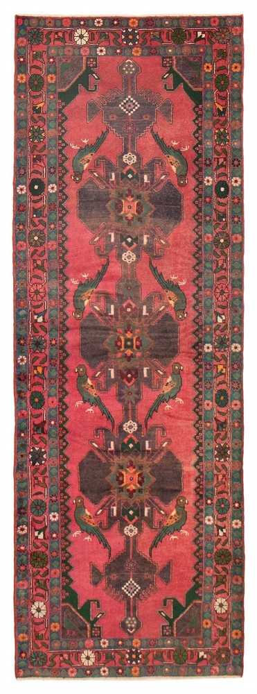 3'6" x 9'11" Vintage Hand-knotted Runner Rug Traditional Oriental Wool Carpet