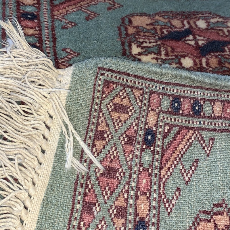 Vintage Handmade Persian/ Turkish/Afghan? Prayer Rug. 64cm x 32cm gallery