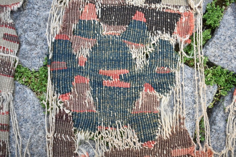 An Antique 1860's Awesome Primitive Collector's Piece Anatolian Fragment Kilim gallery