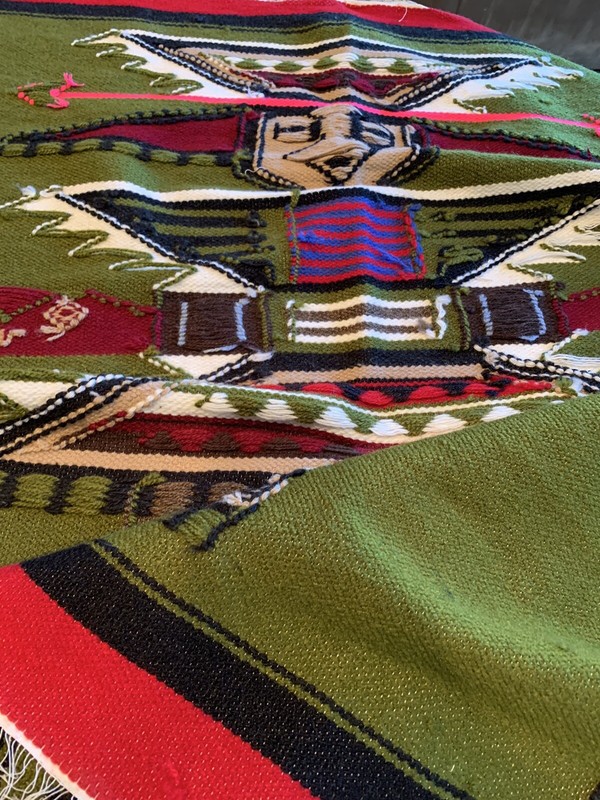 Hand Woven Southwestern Aztec Design Rug Tapestry Artisan Made Wall Hanging Boho gallery