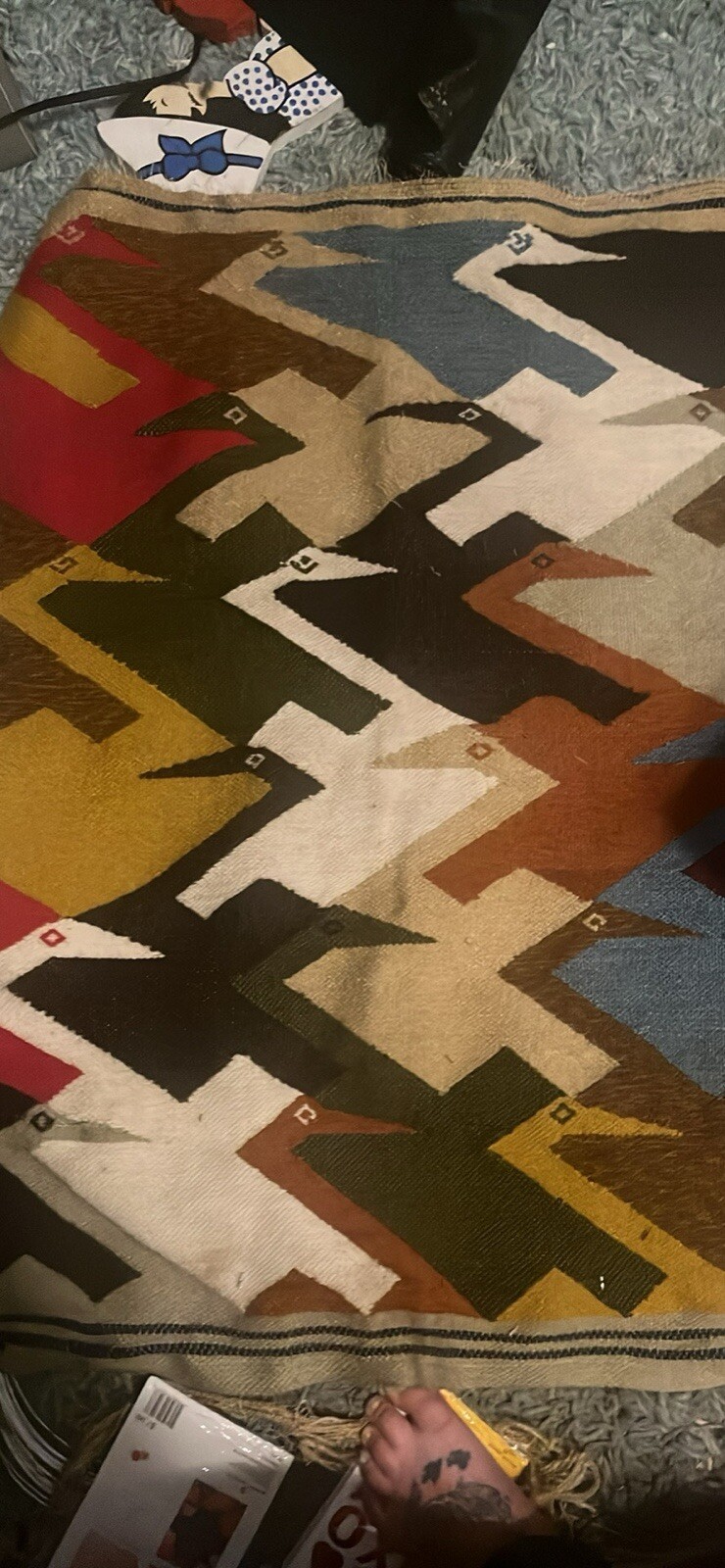 Vintage Peruvian Hand Woven and Hand Made - Wool Hanging Tapestry   gallery