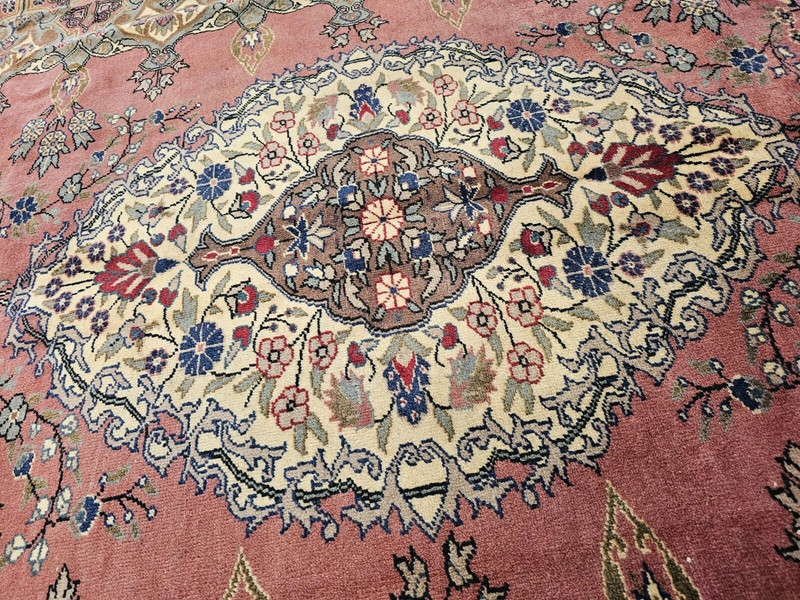 Exquisite Vintage 1950's Natural Dye Wool Pile High-End Hereke Rug 7x10ft gallery