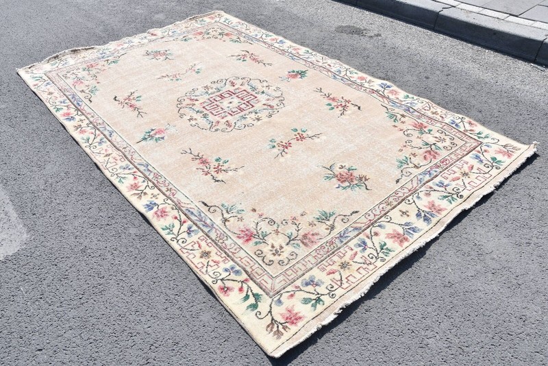 Turkish Rug, Vintage Rug, 3.5x6.8 ft Accent Rug, Home Decor Rug, Moroccan Rug gallery