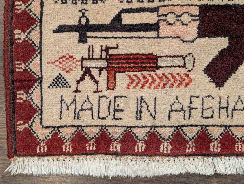 Afghan War Rug 2x3, Pictorial, Unique, Collectible gallery