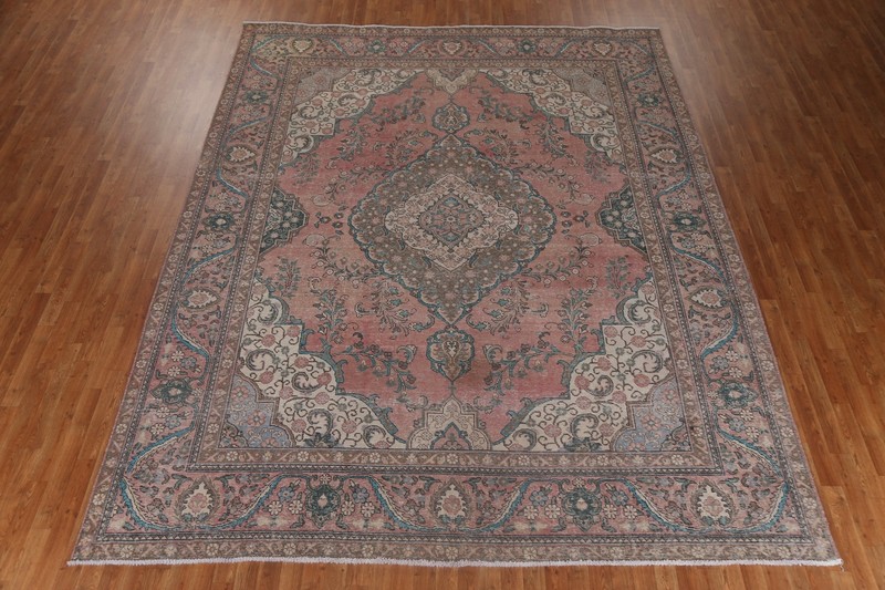 Semi-Antique Floral Traditional Oriental 10x12 Area Rug Evenly Low Pile Handmade gallery