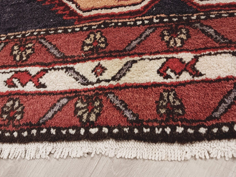 ESTATE 10' FEET BEAUTIFUL CIRCA 1950 RUNNER HANDMADE-KNOTTED WOOL RUG 586470 gallery