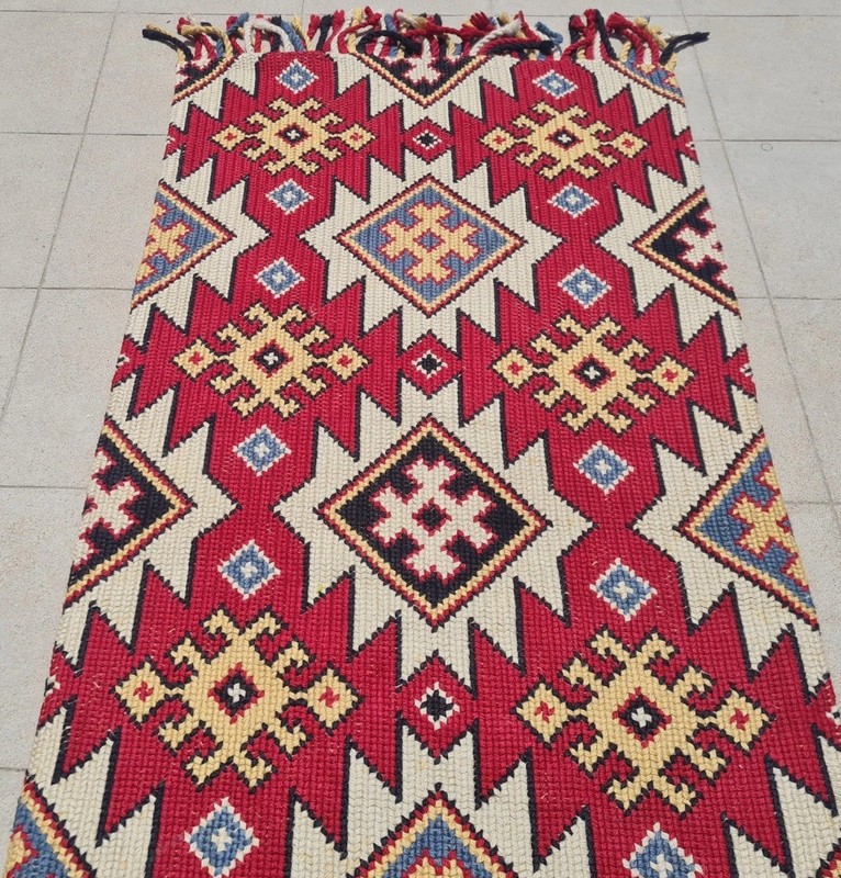 Rare Hand Knotted Vintage Flat Weave Kilim Kilm Wool Area Rug 5.3 x 2.6 Ft gallery