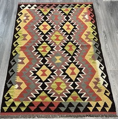 Vintage Kilim Traditional Hand Made Oriental Wool Kilim 5ftx3.2ft 145cmx99cm