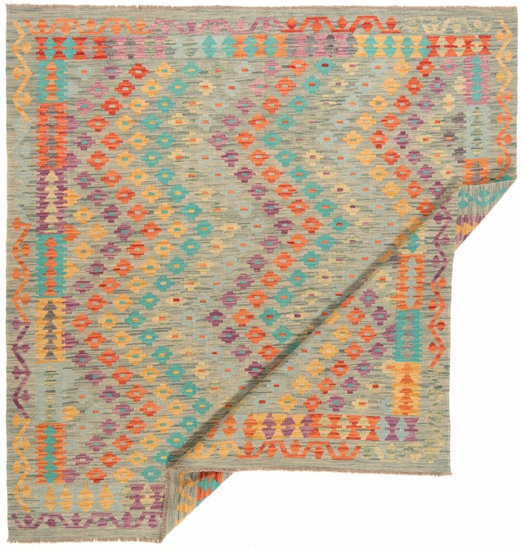 Kelim Afghan 202 X 194 Cm Handwoven Oriental Carpet Rug gallery