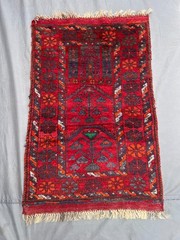 2’5×3’9 ft Antique Afghan Baluchi Rug – Hand Knotted Tribal Wool Area Carpet