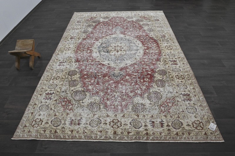 Oushak Turkish Vintage Rug 6x9 Kilim Rug Anatolian Handmade Boho Decor BEIGE gallery
