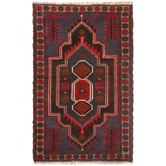 Balochi Rug Handwoven Afghan Wool Carpet 4.4×2.8 ft