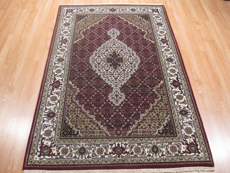 4x6 MAHI Intricate Museum Handmade-Knotted Fine Wool/Silk Oriental RUG 582348 gallery