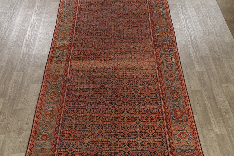 Antique Pre-1900 Geometric Malayer Runner Rug Vegetable Dye Hand-Knotted 6x16 ft gallery