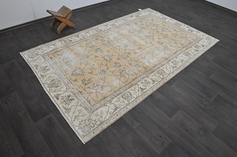 Oushak Turkish Vintage Rug 5x8 Kilim Rug Anatolian Handmade Boho Decor ORANGE gallery