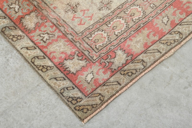 Oushak Runner Rugs Turkish Hand-Knotted Hallway Carpet Vintage Rug 3x11 ft 1174 gallery