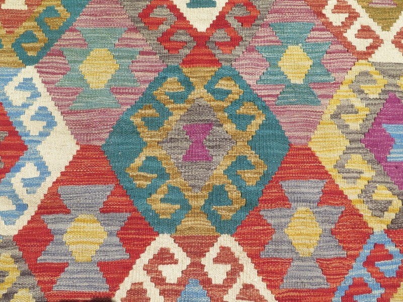 Oriental Rug, Area Rugs, Wool Boho Rug, Turkish Kilim, Handmade Rug 70"x95" gallery