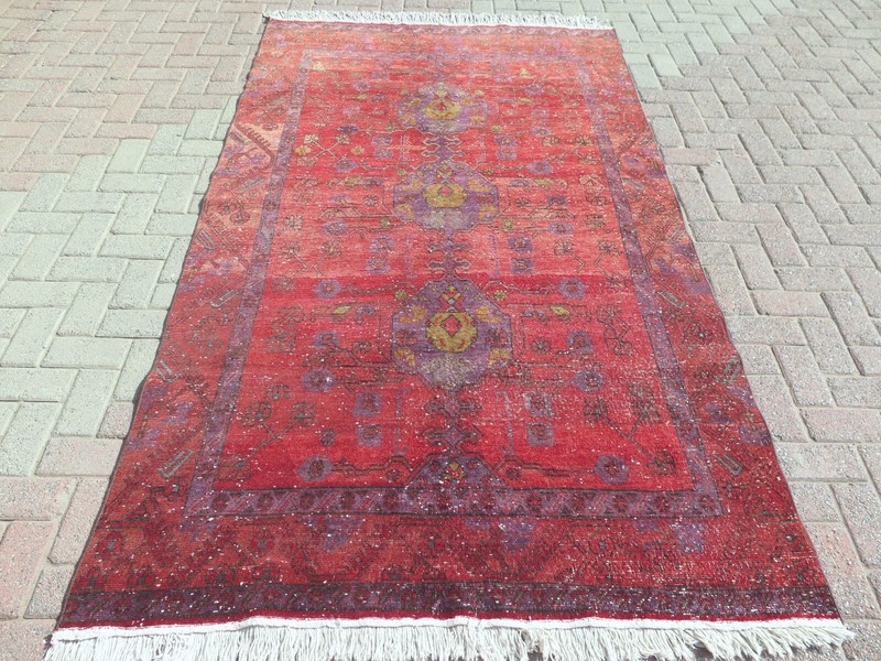Turkish Rug, Area Rug, Antique Rug Wool Floor Rug Kula Handmade Carpet 57"X102" gallery