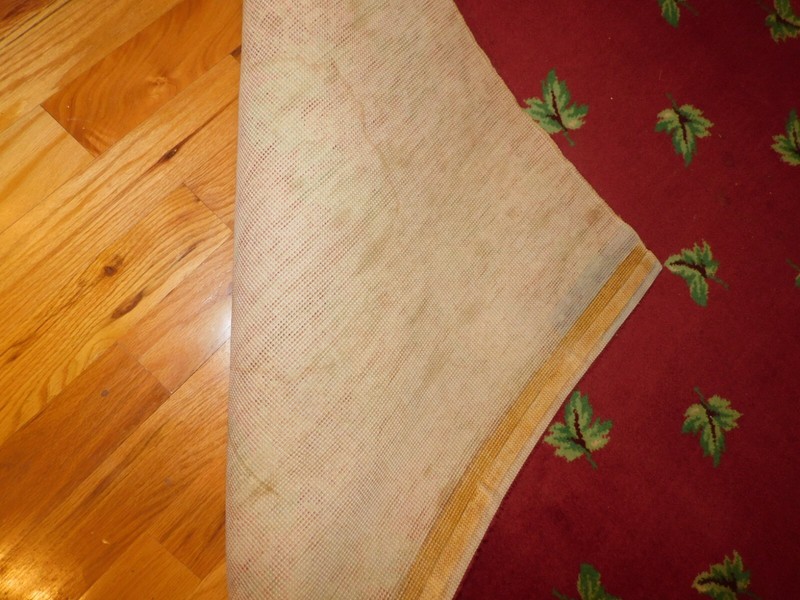 1940's Fruit & Leaf Wool Rug Large 108 x 72" Vintage gallery
