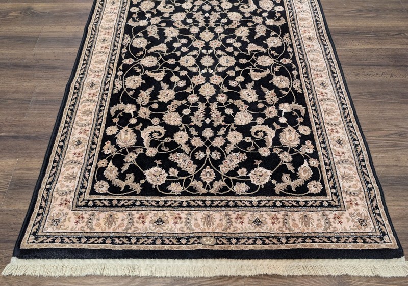 4x6 Karastan Per'sian Renaissance Rug, Black, Wool & Silk, Floral Allover gallery