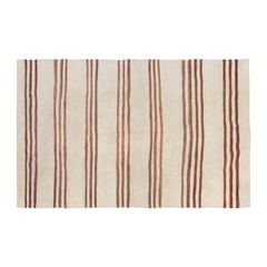 Striped Kilim Rug, Minimalist Turkish Kilim, 4’9″ x 7’10”,