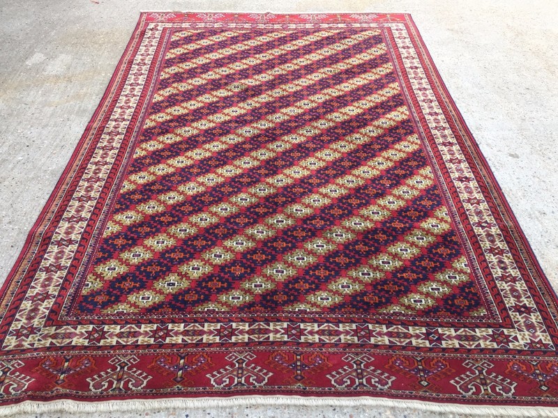 Fine Antique Turkmen Rug Wool Oriental Hand Made Rug 245x162cm Persian Vintage gallery