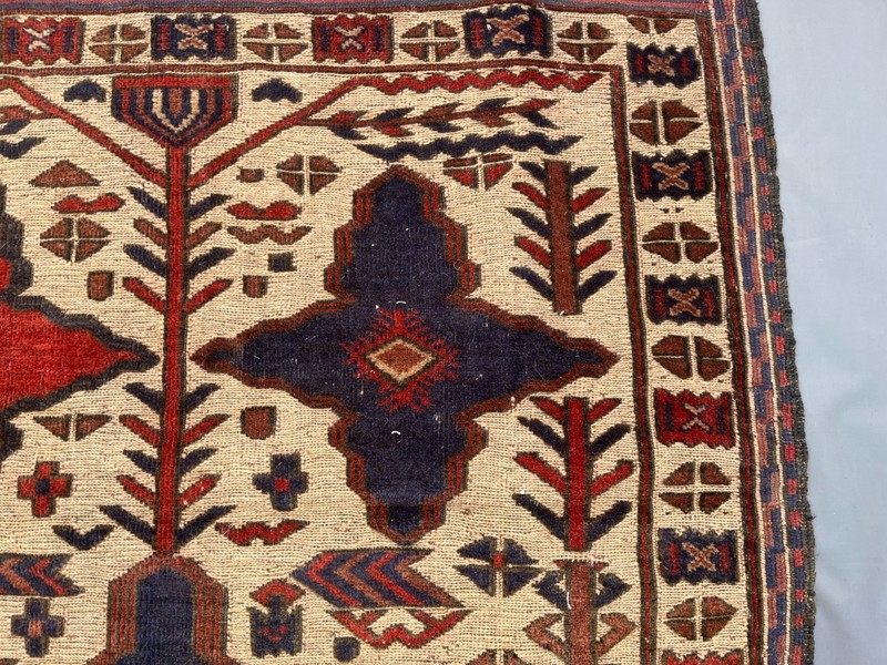 Afghan Vintage Berjesta Geometric Rug 4x6 Hand Knotted Turkmen Kilim Area Carpet gallery