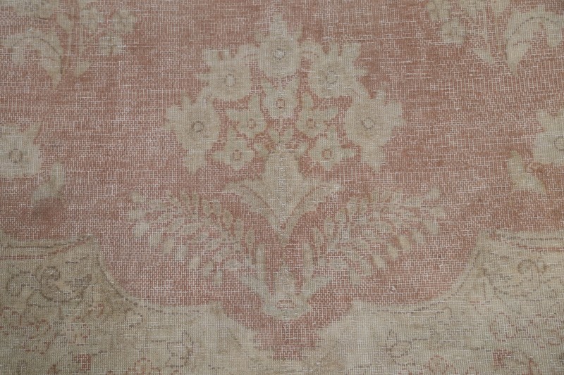 Muted Semi-Antique Floral Distressed 10x13 ft Area Rug Hand-knotted Wool Carpet gallery
