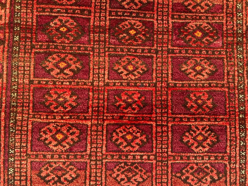 Vintage Afghan Hand Knotted Rug Geometric Medallion Design Nomadic Kitchen Rug gallery