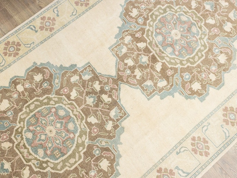 Vintage Traditional Turkish extra wide runner 5.2x10.10 ft Oushak knotted rug gallery