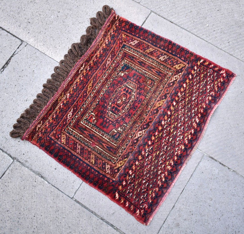 Fabulous Antique Tribal Tekke Bag Face Rug 19'' x 16'' Collector Item Wall Rug gallery