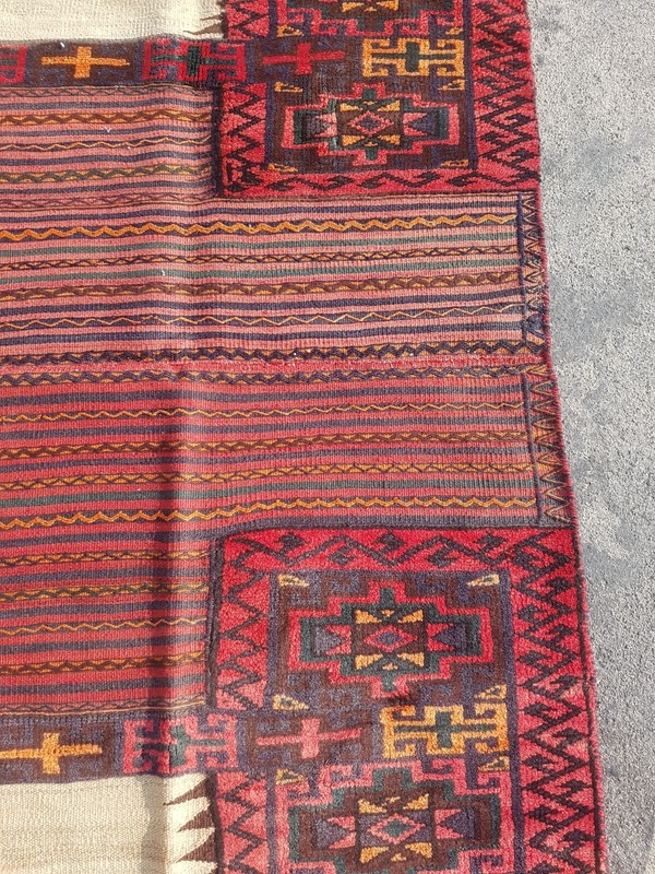 Vintage Hand Made Traditional Rug Oriental Wool Multicolor Carpet 177x99 cm gallery