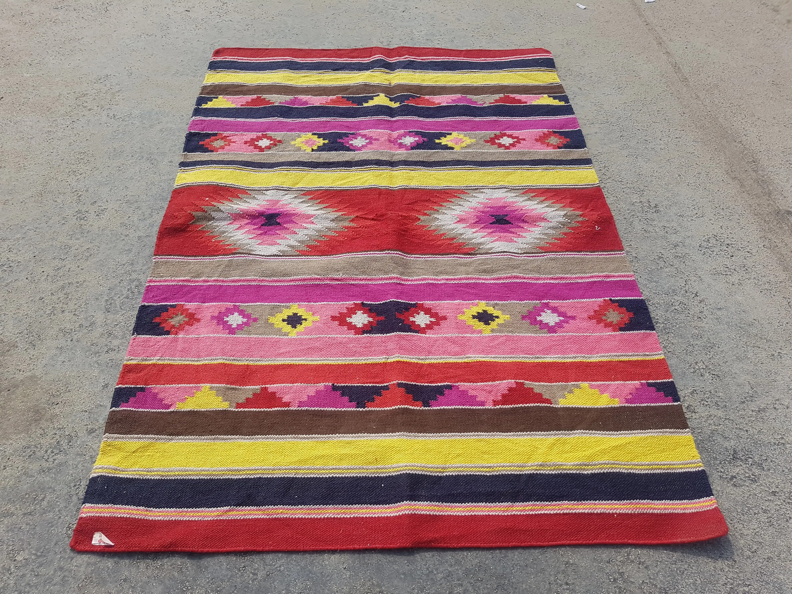 Vintage Handmade Nuloom Ladonna Tribal Wool Multicolor Kilim Rug 5.8x4.1 ft gallery