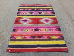 Vintage Handmade Nuloom Ladonna Tribal Wool Multicolor Kilim Rug 5.8×4.1 ft