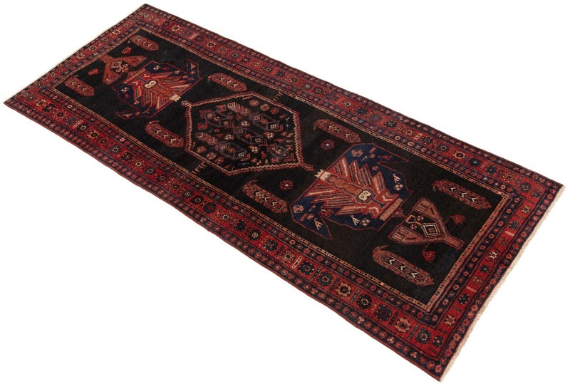 Koliai 295x121 cm Black Oriental Hand Knotted Rug Carpet Rectangle Runner gallery