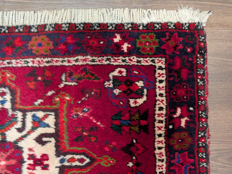 Per'sian Karajeh Runner Rug 3x15 Red Tribal Geometric Medallions Heriz Runner gallery