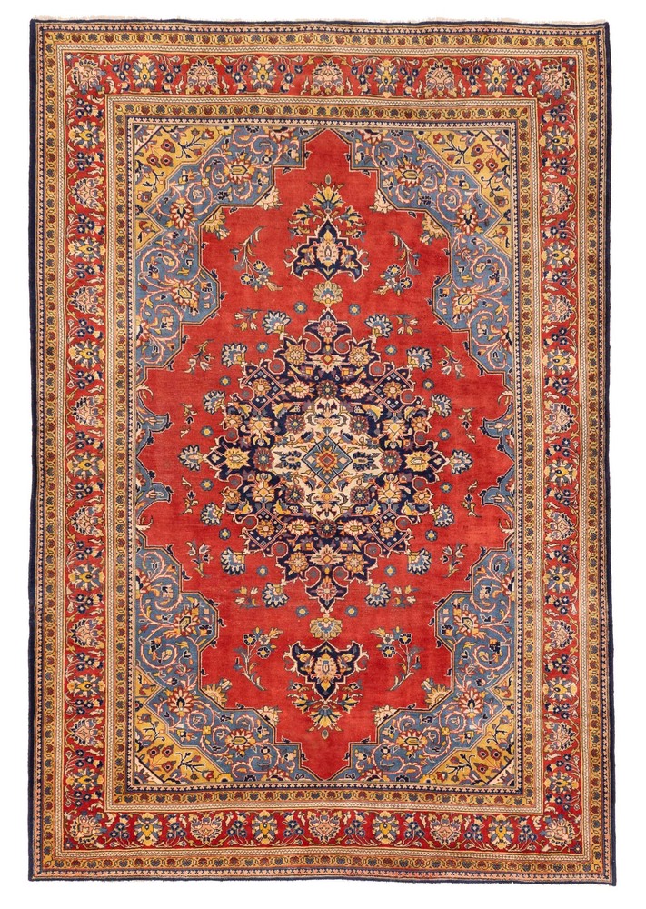 Traditional Vintage Hand-Knotted Area Rug 7'5" x 10'6" Oriental Wool Carpet